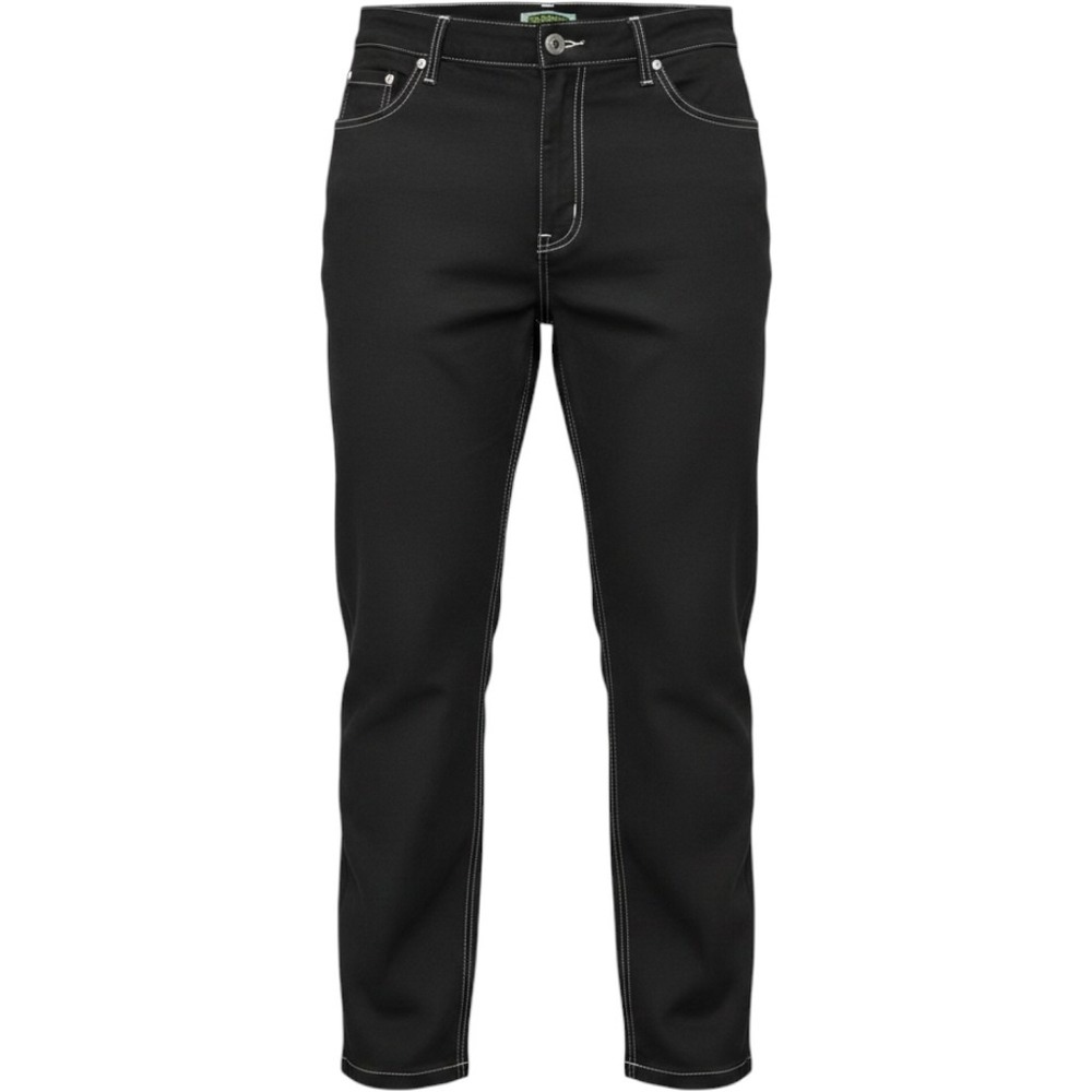 Haband Fit-Forever Mens Black Contrast Stitch Casual Pants 52L Style 03E